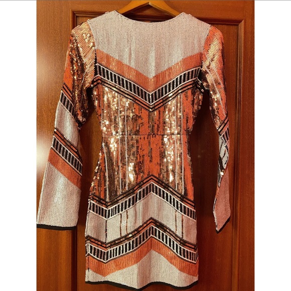 boutique sequin open back bodycon dress